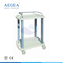 AG-LPT005A ABS 2 layer hospital instrument service utility carts plastic trolley